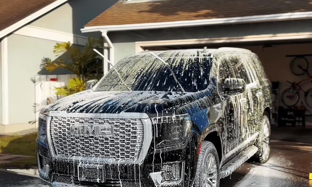 Auto detailing client at work